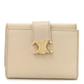 Grained Calfskin Triomphe Nino Wallet Deep Ivory