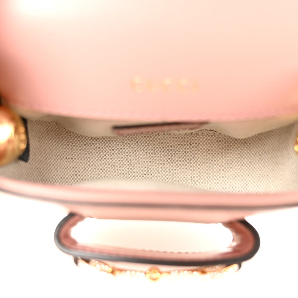 Azalea Calfskin Crystal GG Monogram Mini Horsebit 1955 Waist Bag Pink