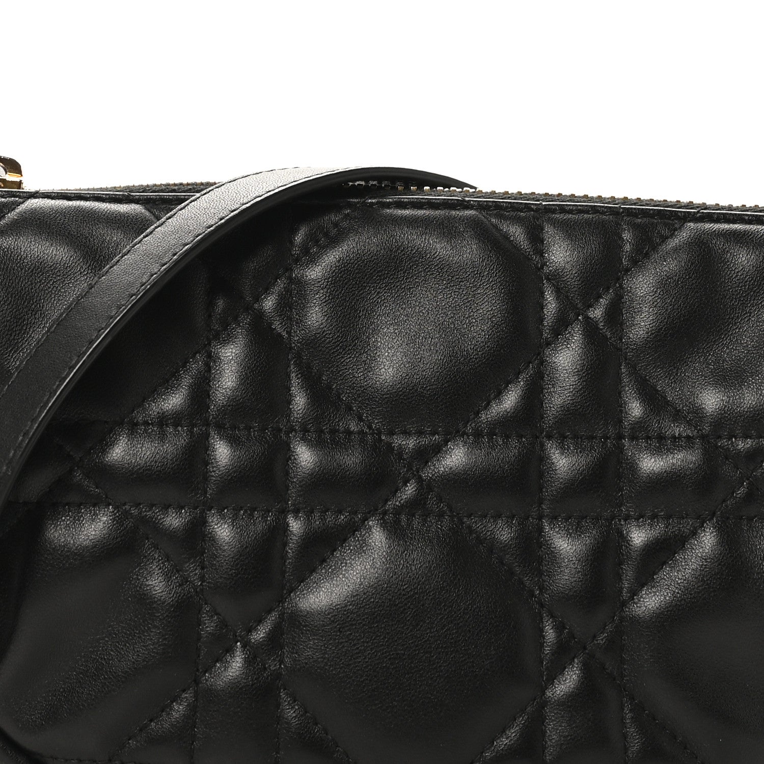 Lambskin Cannage Small Dior Vibe Hobo Bag Black