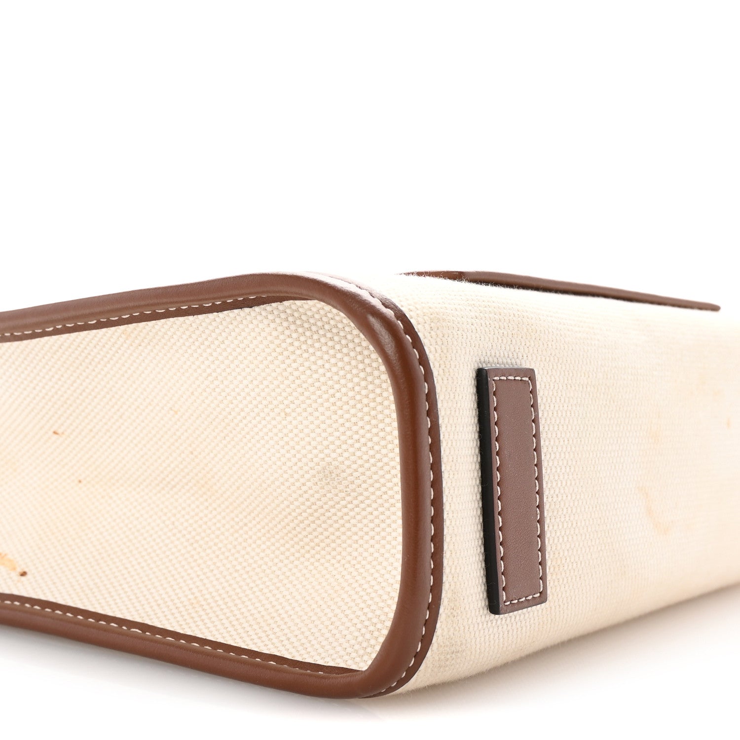 Canvas Smooth Calfskin Mini Two Tone Freya Tote Brown