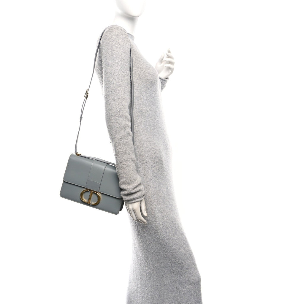 Box Calfskin 30 Montaigne Flap Bag Gray