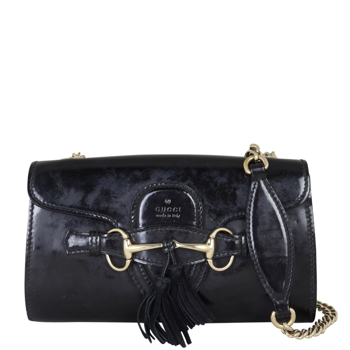 Gucci Emily Patent Mini Chain Shoulder Bag
