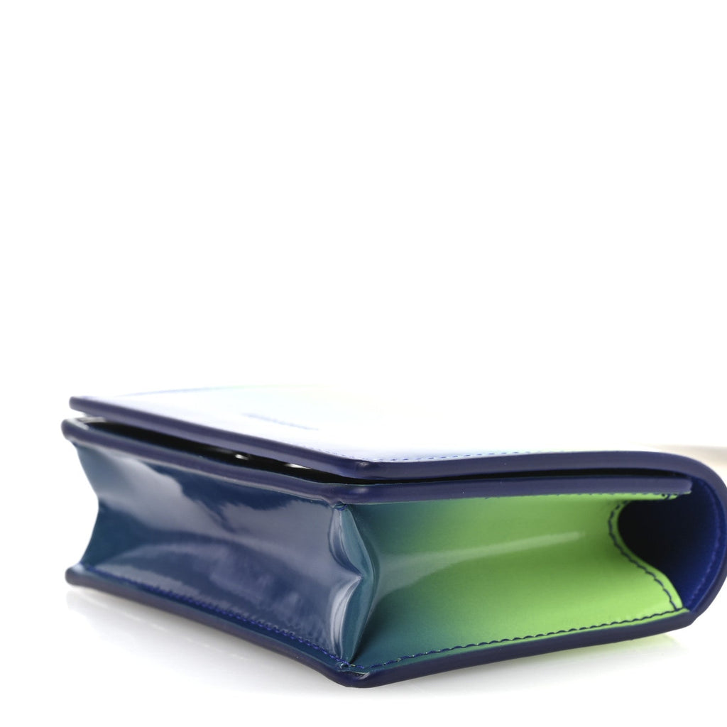 Smooth Airbrushed Calfskin Micro Pouch Lime Lapis