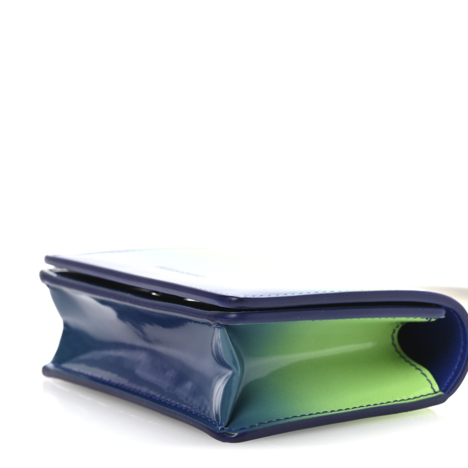 Smooth Airbrushed Calfskin Micro Pouch Lime Lapis