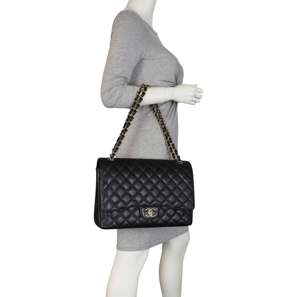 Chanel Classic Double Flap Maxi | Black Gold Hardware
