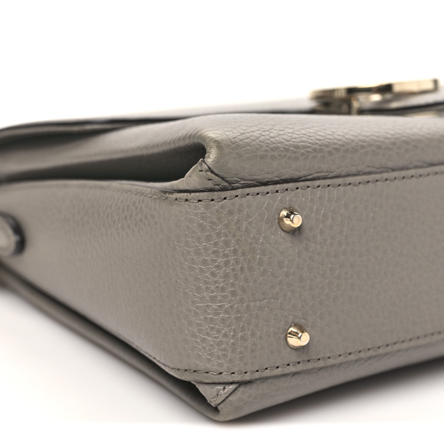 Dollar Calfskin Interlocking G Top Handle Shoulder Bag Loess