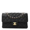 Caviar Quilted Small Double Flap Black
