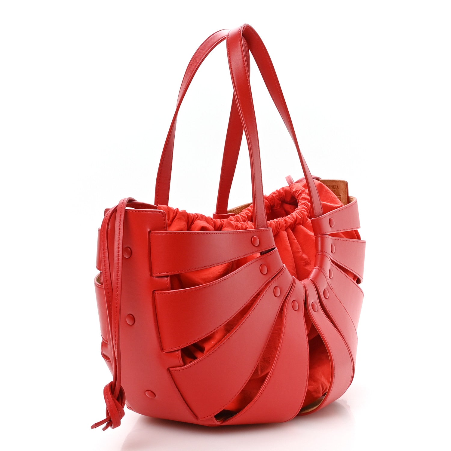 French Calfskin Shell Bag Chili Tomato