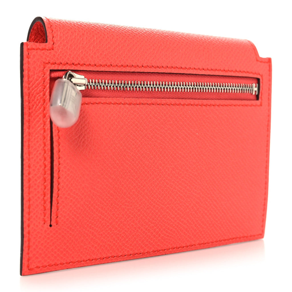 Chevre Mysore Kelly Pocket Compact Wallet Rose Texas