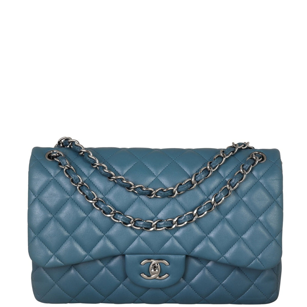 Chanel Classic Double Flap Jumbo | Teal Blue