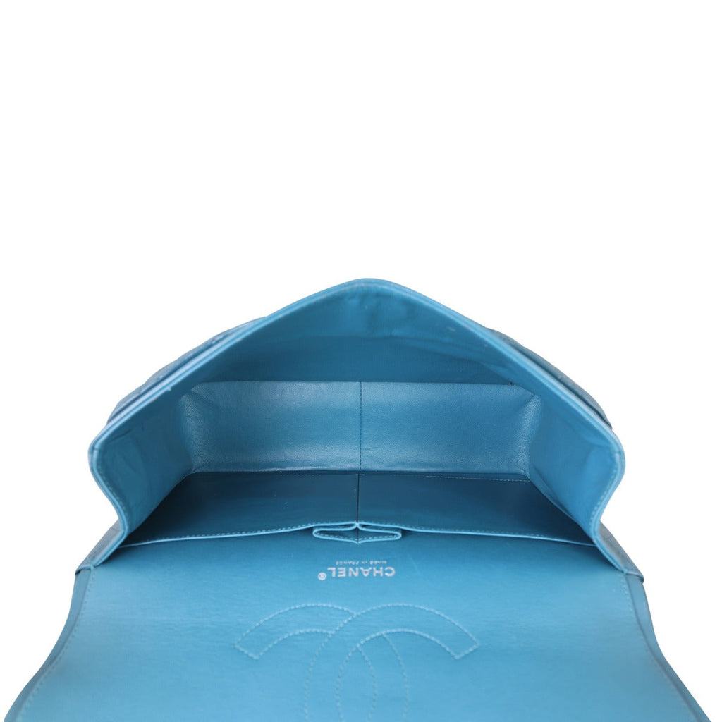 Chanel Classic Double Flap Jumbo | Teal Blue