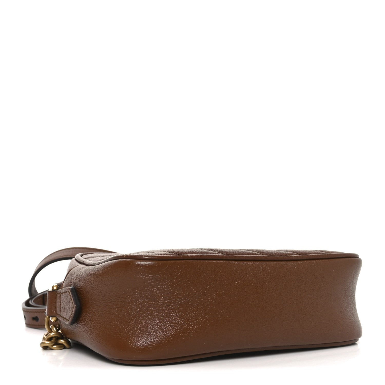 Glazed Calfskin Matelasse Diagonal Mini GG Marmont Chain Shoulder Bag Cuir