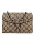 GG Supreme Monogram Mini Dionysus Chain Wallet Beige Taupe