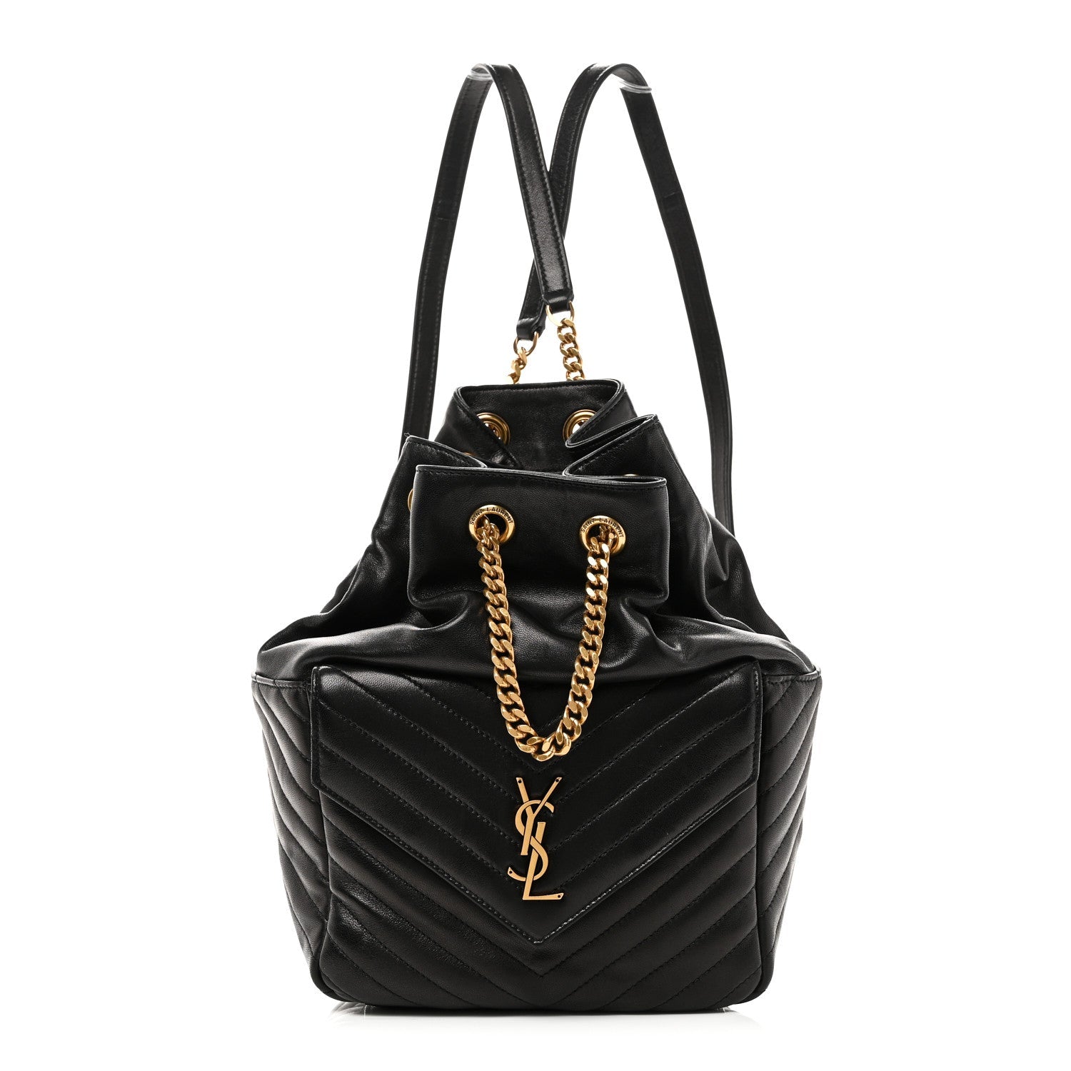 Lambskin Matelasse Monogram Joe Backpack Black