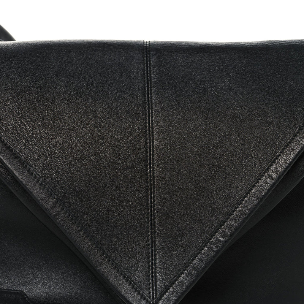 Silky Calfskin Medium Sawyer Messenger Bag Black
