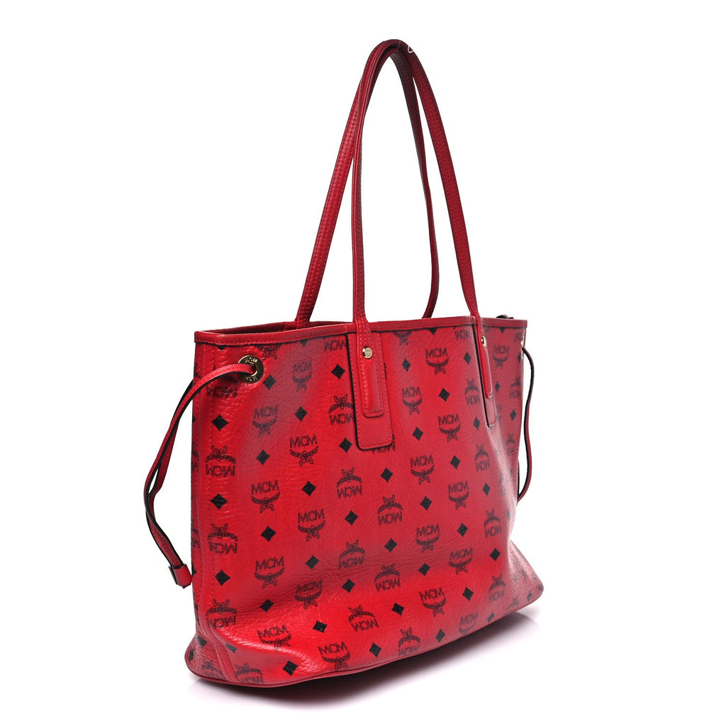 Visetos Medium Liz Reversible Shopper Tote Ruby Red