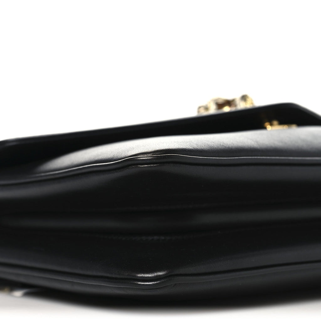 Vitello Palmellato Lux Crystal Medium Rajah Shoulder Bag Black