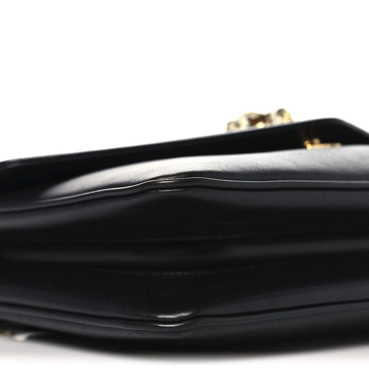 Vitello Palmellato Lux Crystal Medium Rajah Shoulder Bag Black