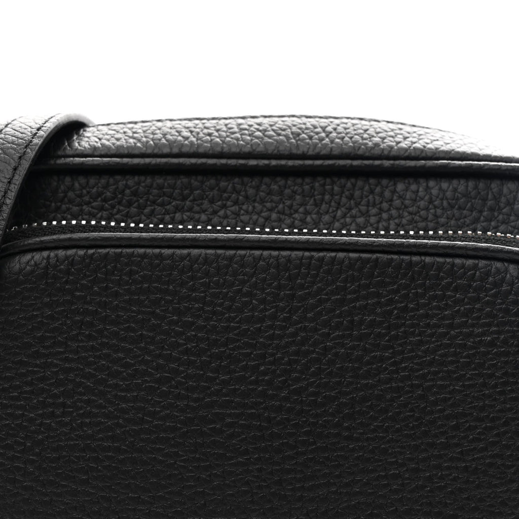 Grained Calfskin Small Camera Bag Black