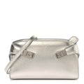 Metallic Lambskin Mini Hug Crossbody Bag Argento