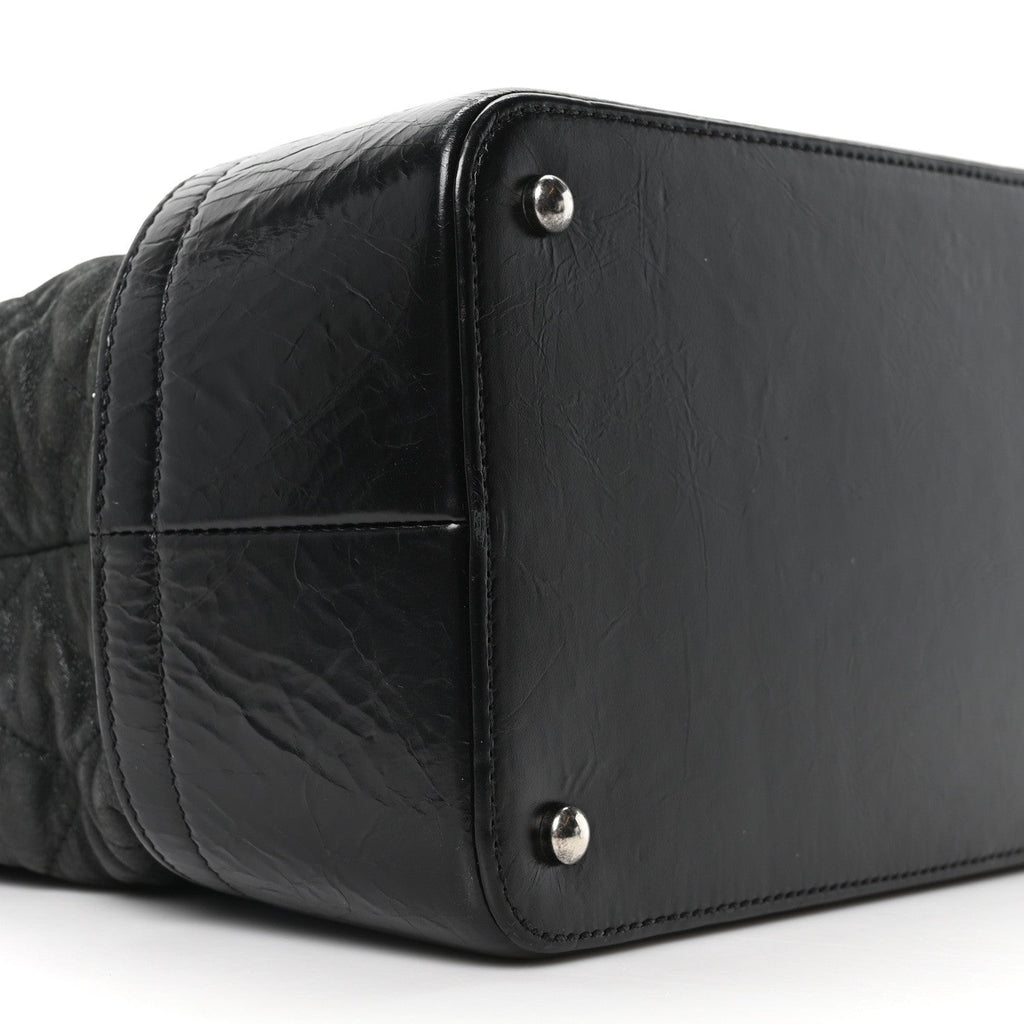 Iridescent Calfskin VIP Shopping Tote Black