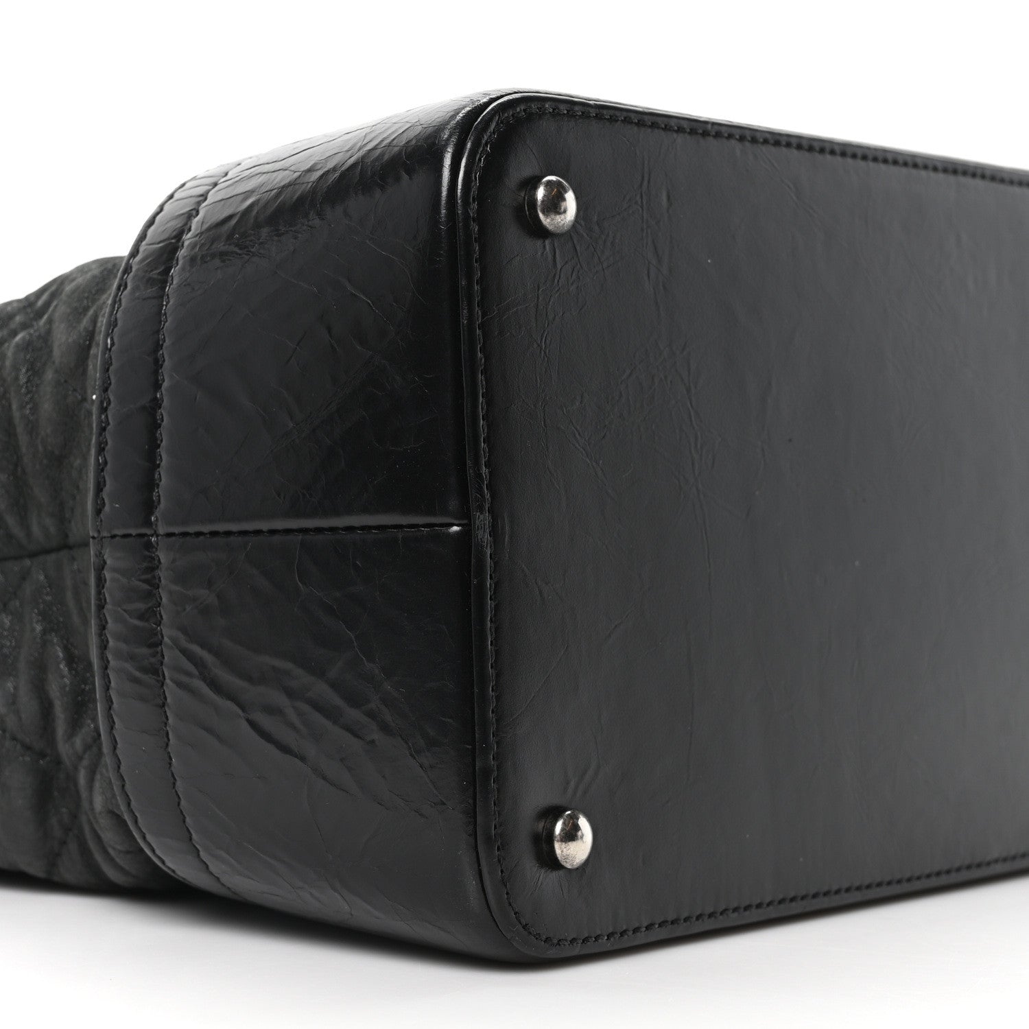 Iridescent Calfskin VIP Shopping Tote Black