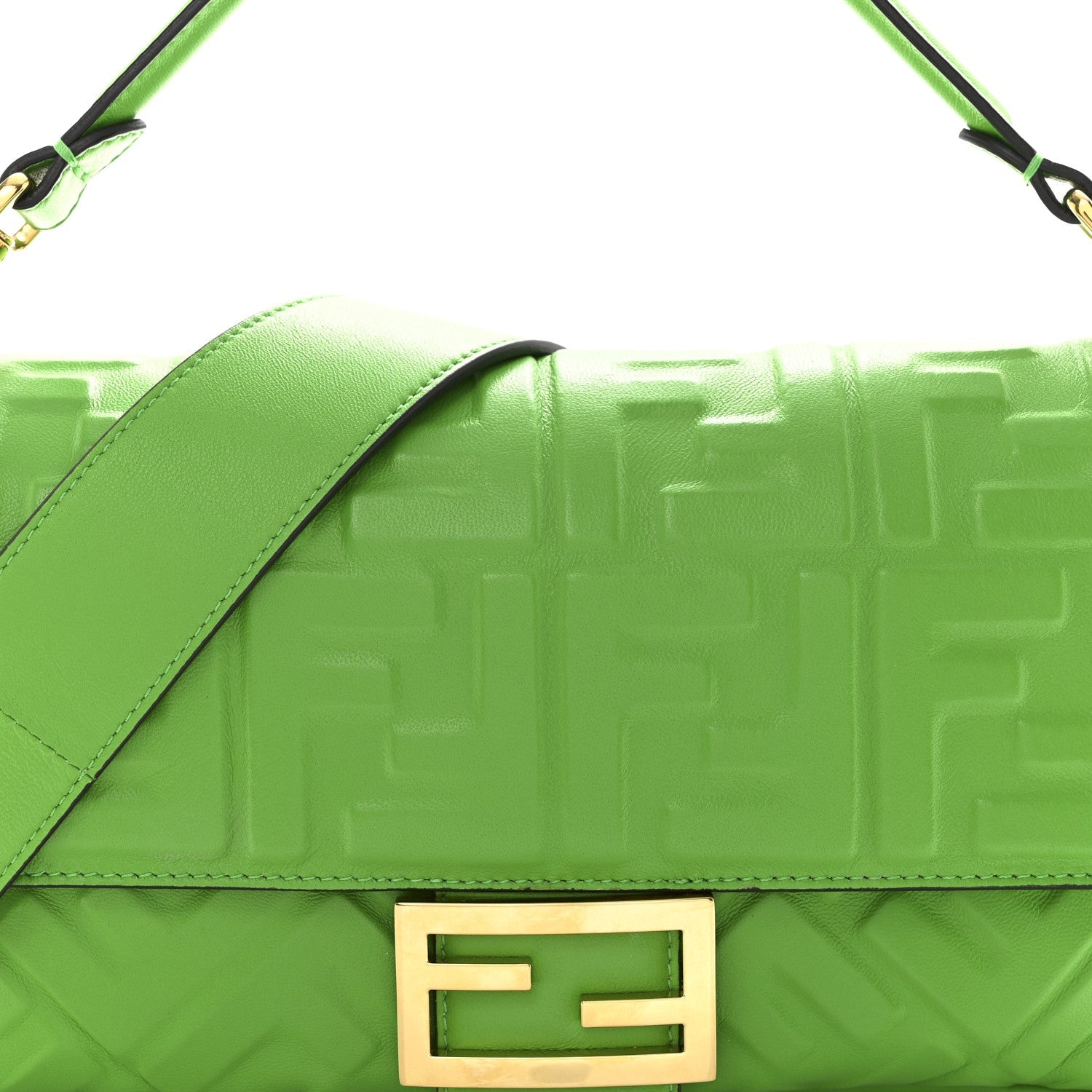 Nappa FF 1974 Embossed Baguette Tomatillo