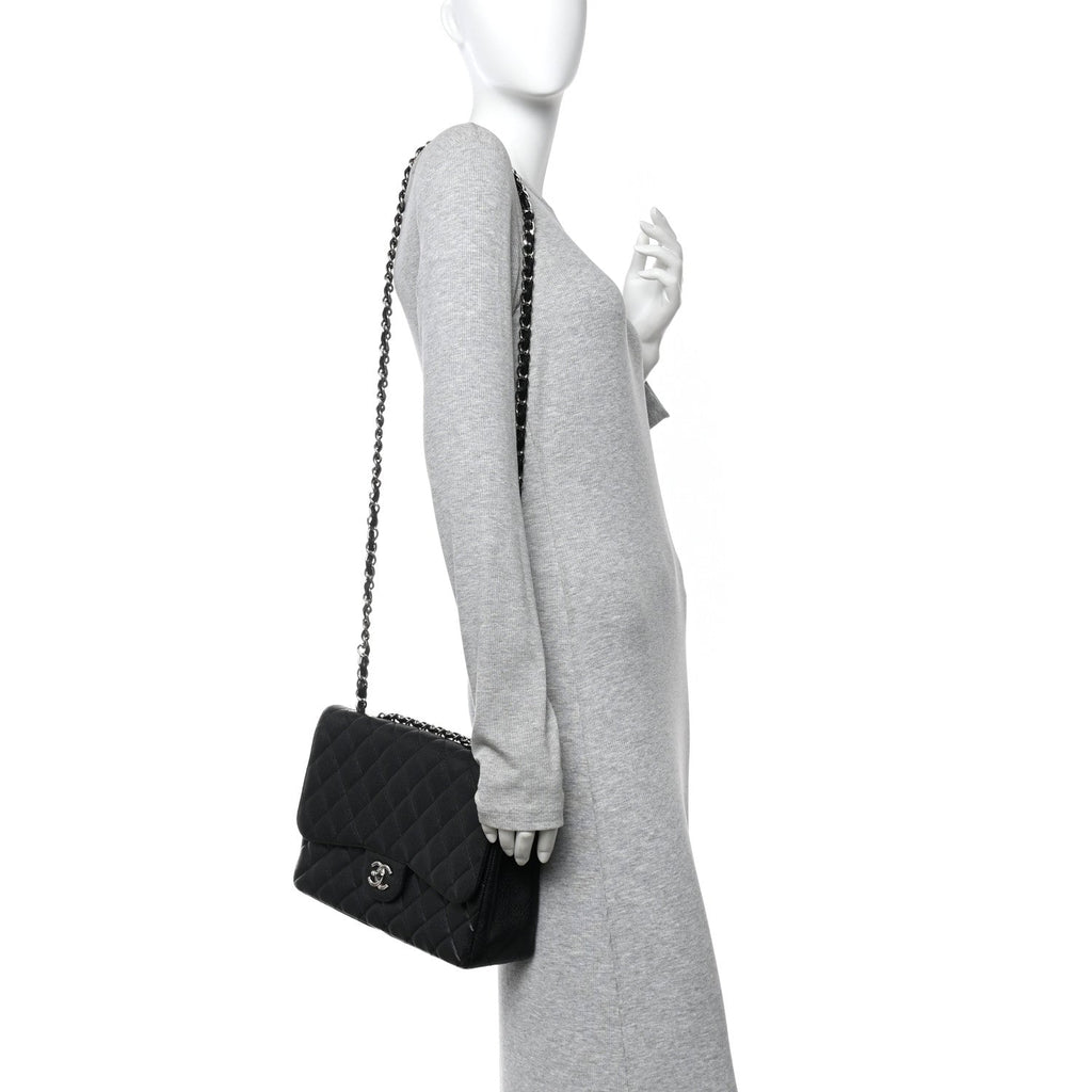 Caviar Quilted Jumbo Single Flap Black