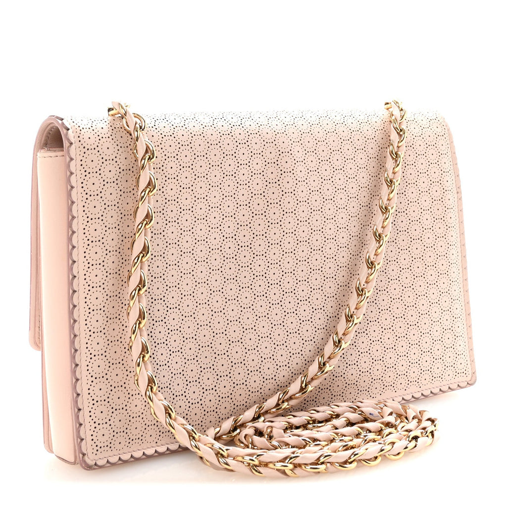 Perforated Calfskin Ginny Bow Crossbody Bag Light Pink