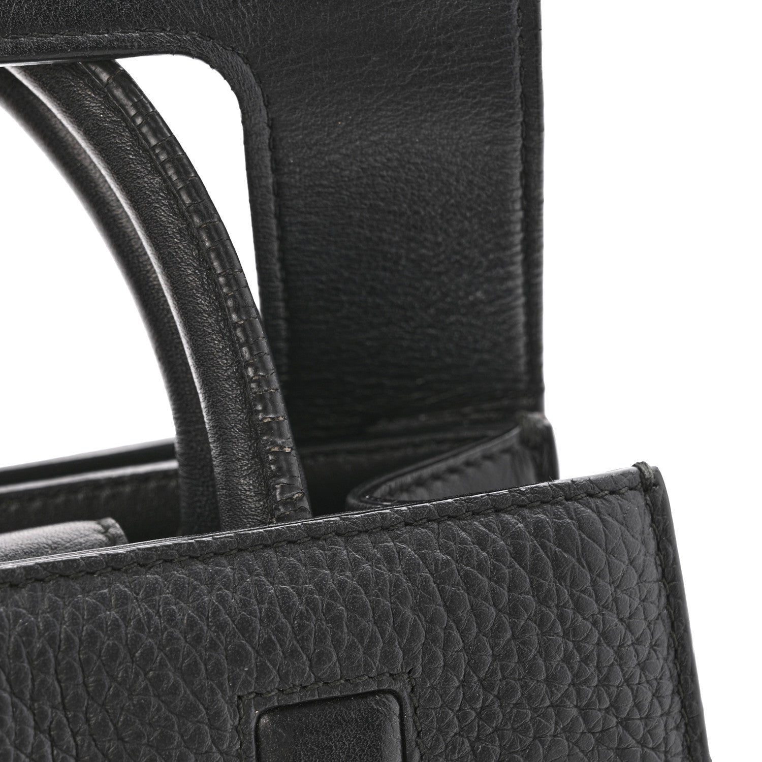 Grained Calfskin Mini Diorever Flap Black