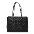 Caviar Quilted Grand Shopping Tote GST Black
