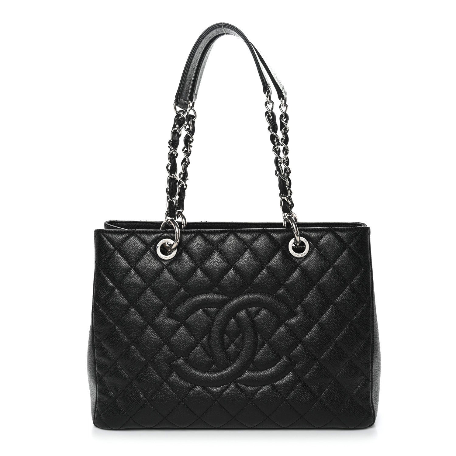 Caviar Quilted Grand Shopping Tote GST Black
