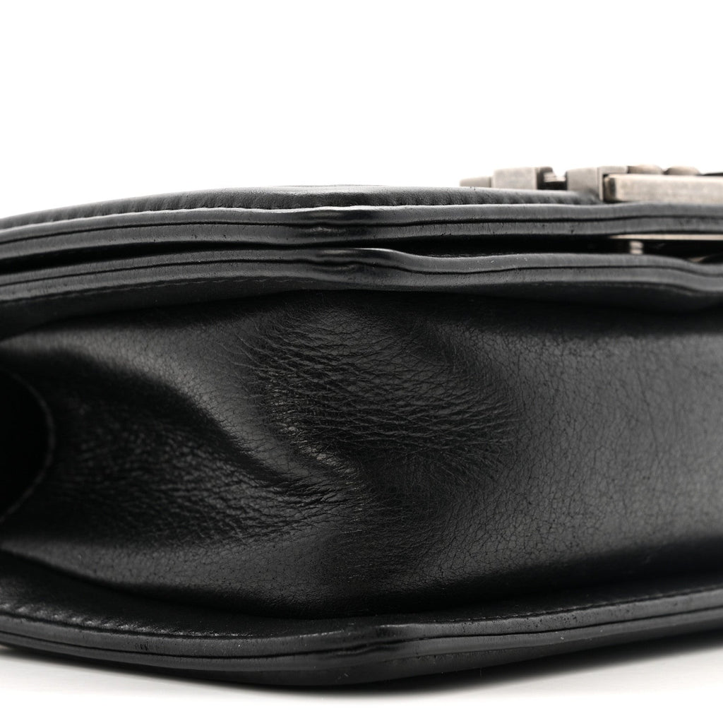 Galuchat Stingray Mini Boy Flap  Black Silver
