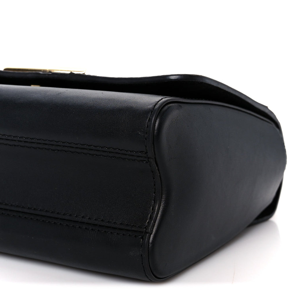 Veau Satin Monogram Twist Shoulder Bag MM Black