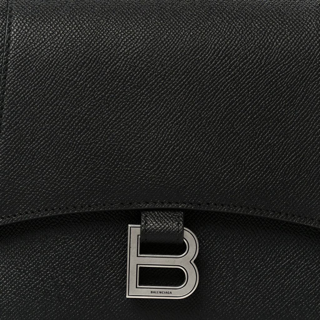 Semi Matte Soft Textured Calfskin Downtown Shoulder Bag Black