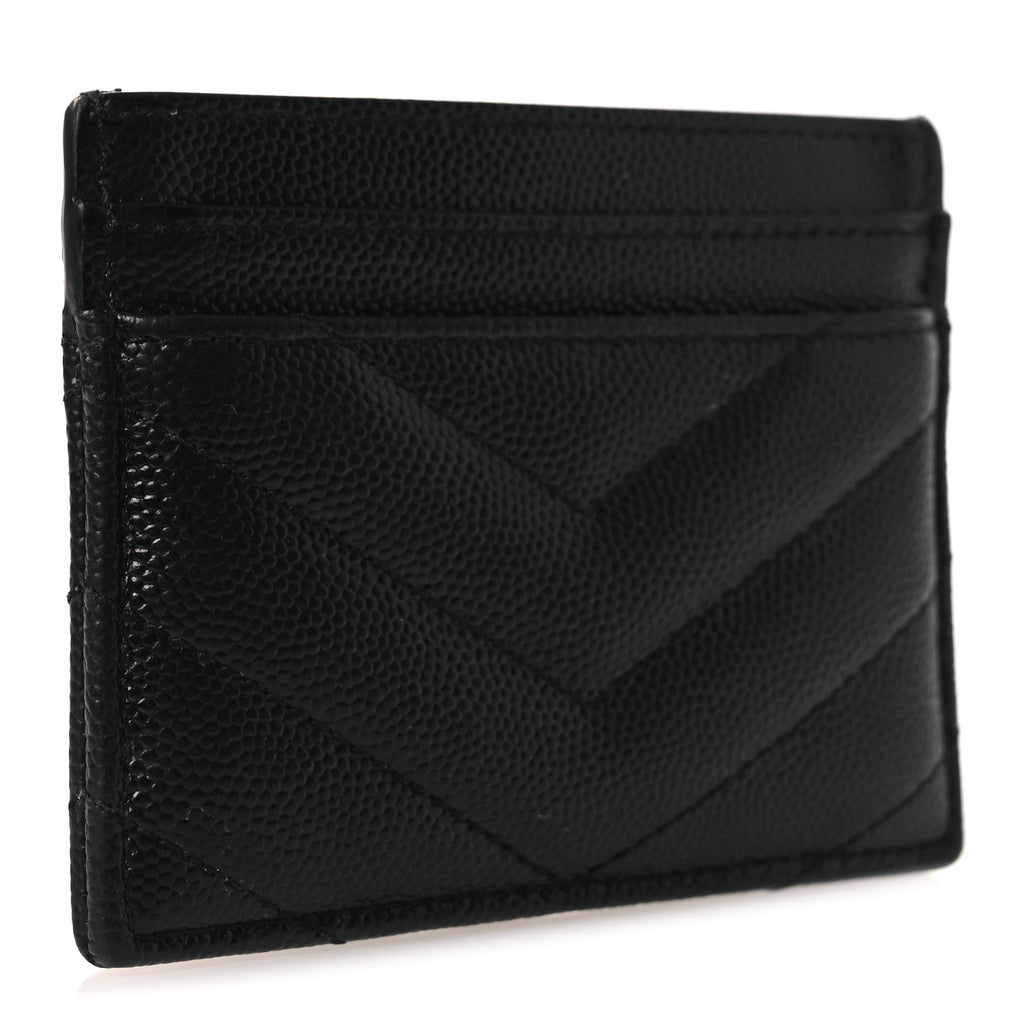 Grain De Poudre Matelasse Chevron Monogram Credit  Case Black