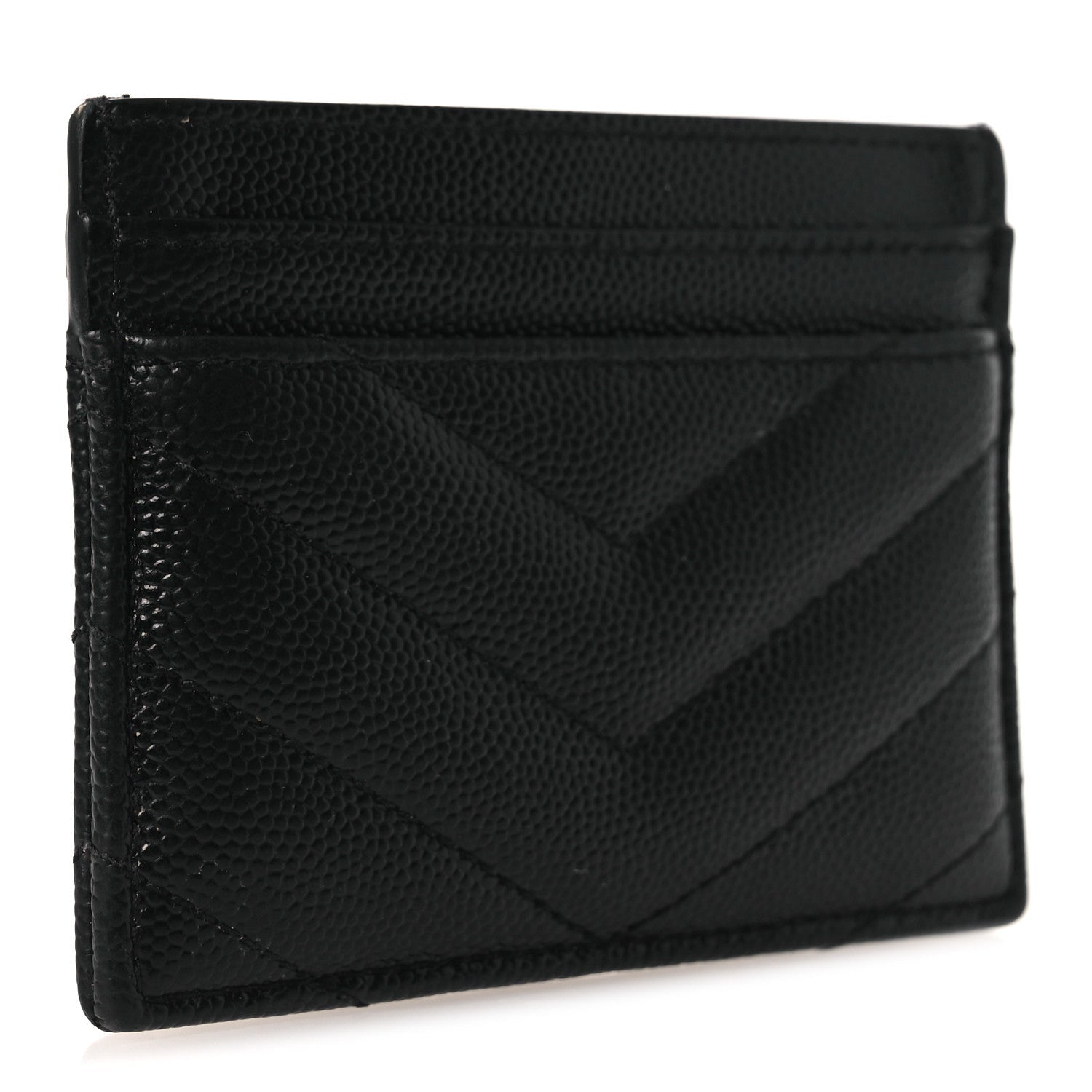 Grain De Poudre Matelasse Chevron Monogram Credit  Case Black