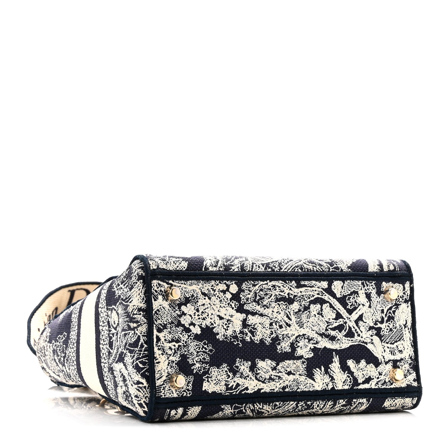 Canvas Toile De Jouy Embroidered Medium Lady D-Lite Navy