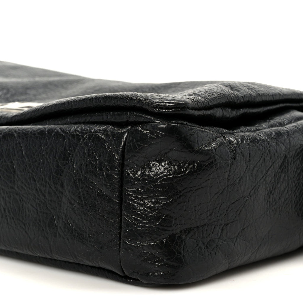 Arena Calfskin Small Monaco Flap Bag Black