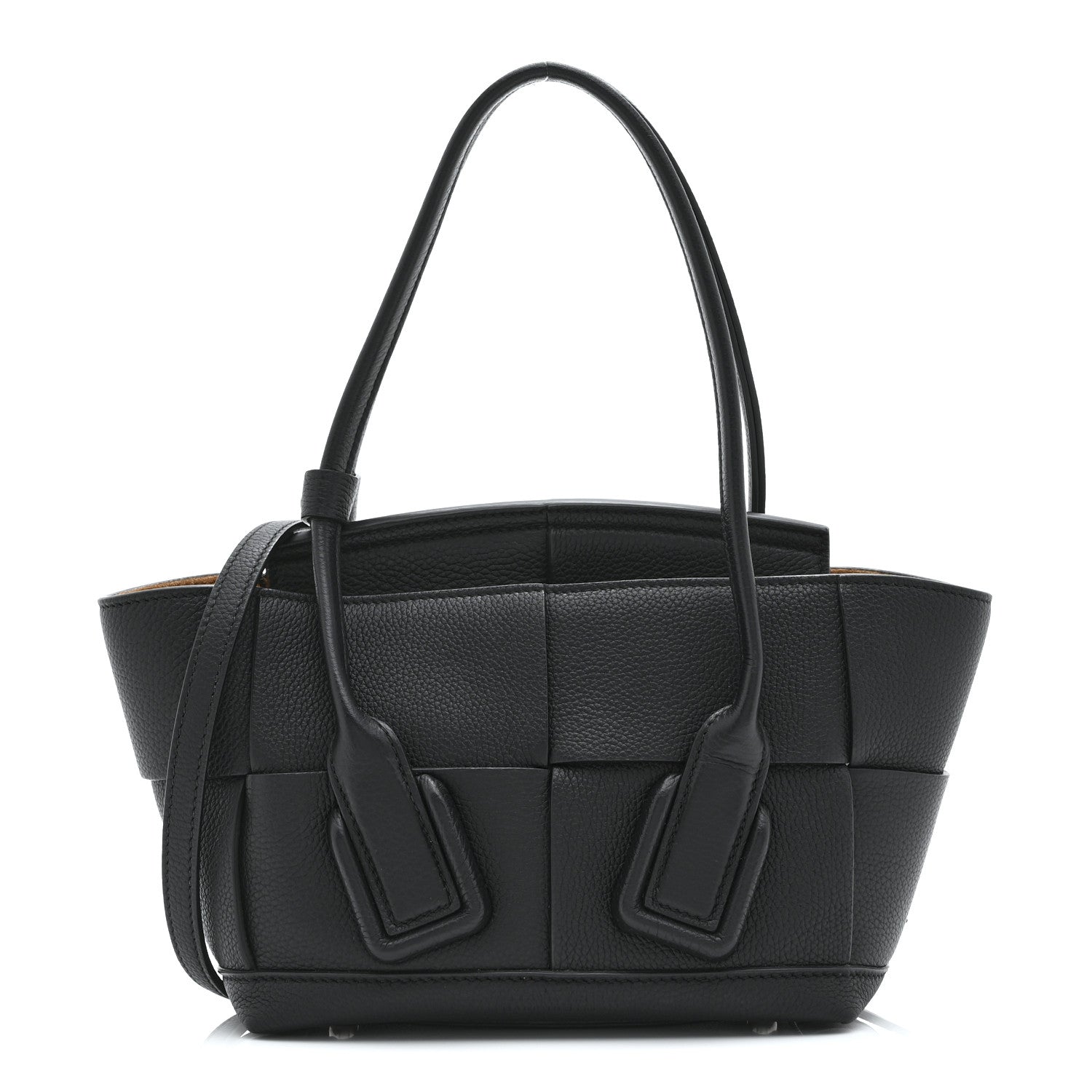 Grained Calfskin Mini Maxi Intrecciato Arco 33 Black