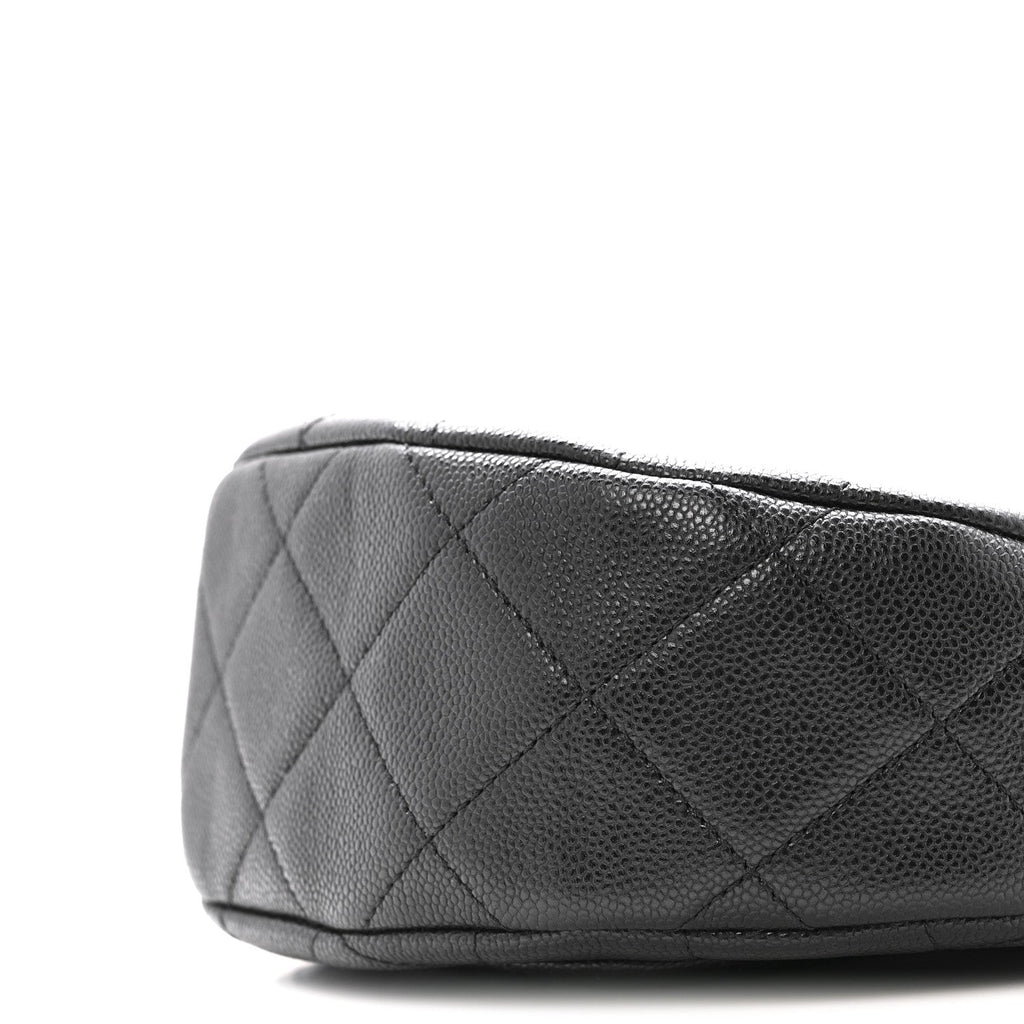 Caviar Quilted Small Messenger Flap Black