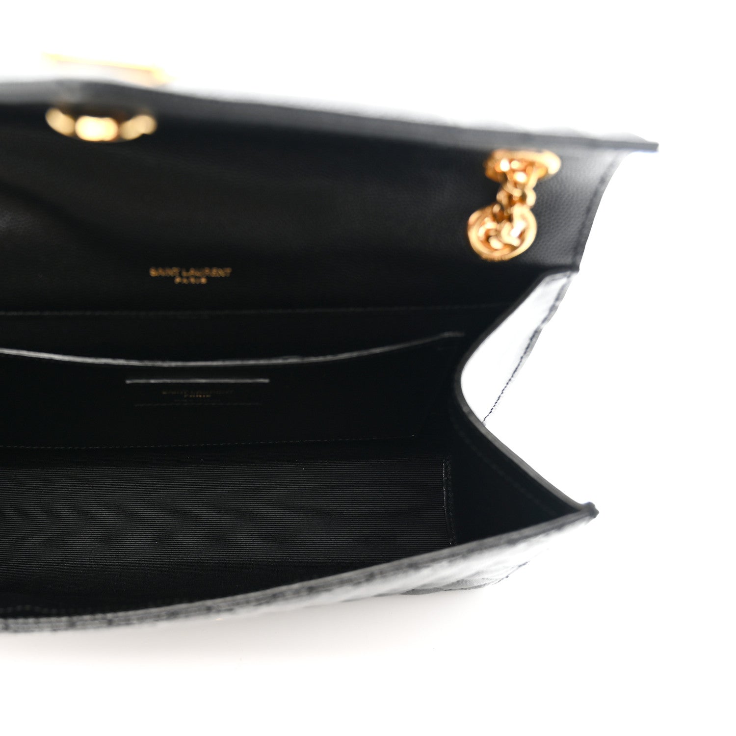 Grain De Poudre Textured Mixed Matelasse Triquilt Medium Monogram Satchel Black