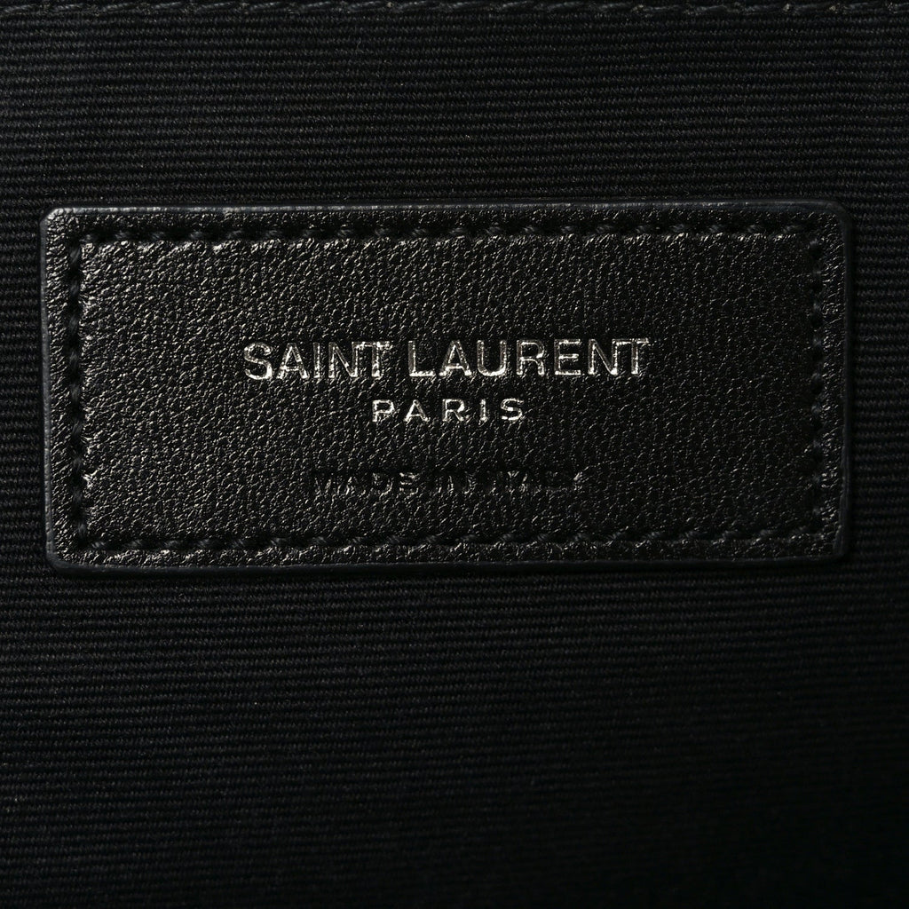 Linen Canvas Rive Gauche Zipped Pouch Optic White