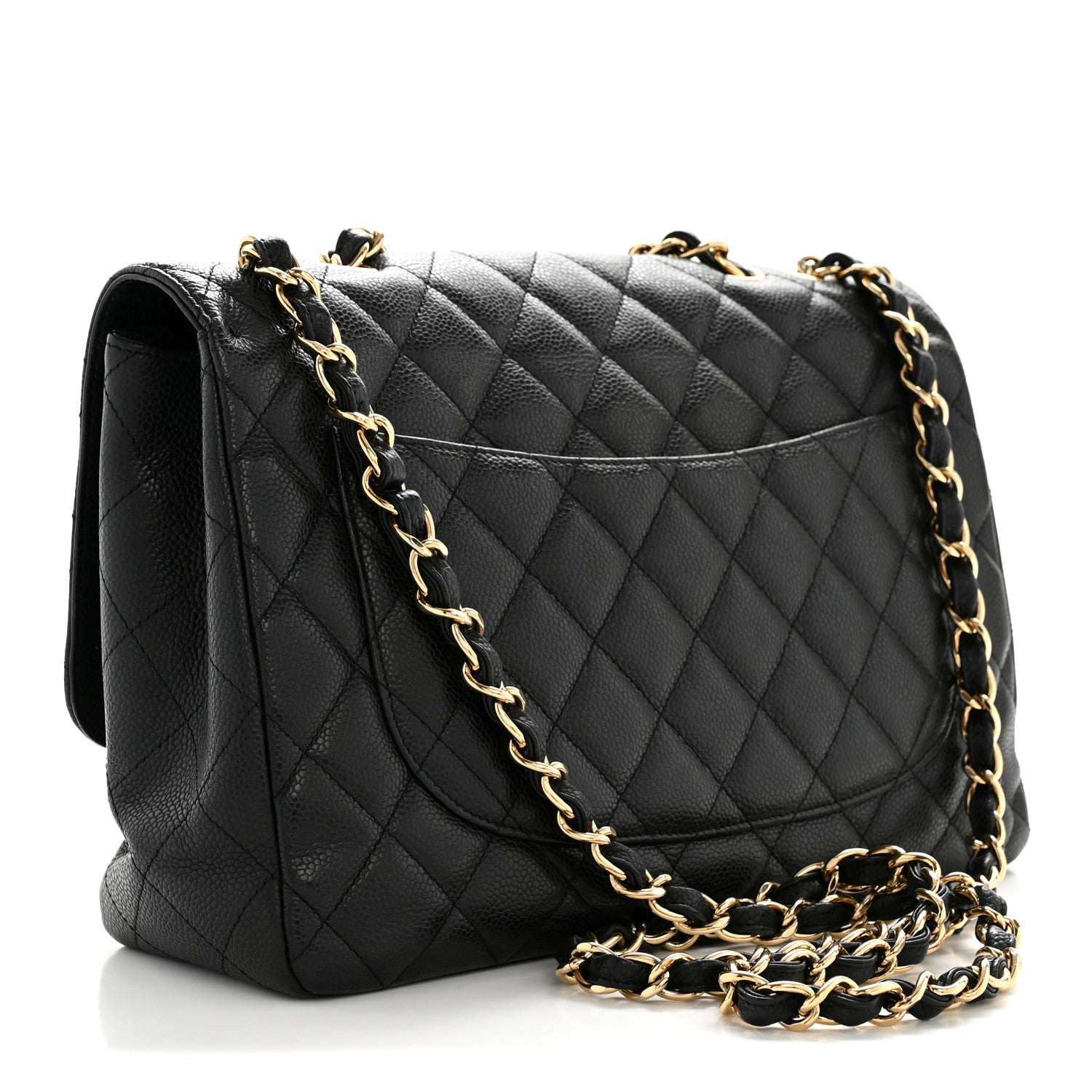 Caviar Quilted Jumbo Single Flap Black