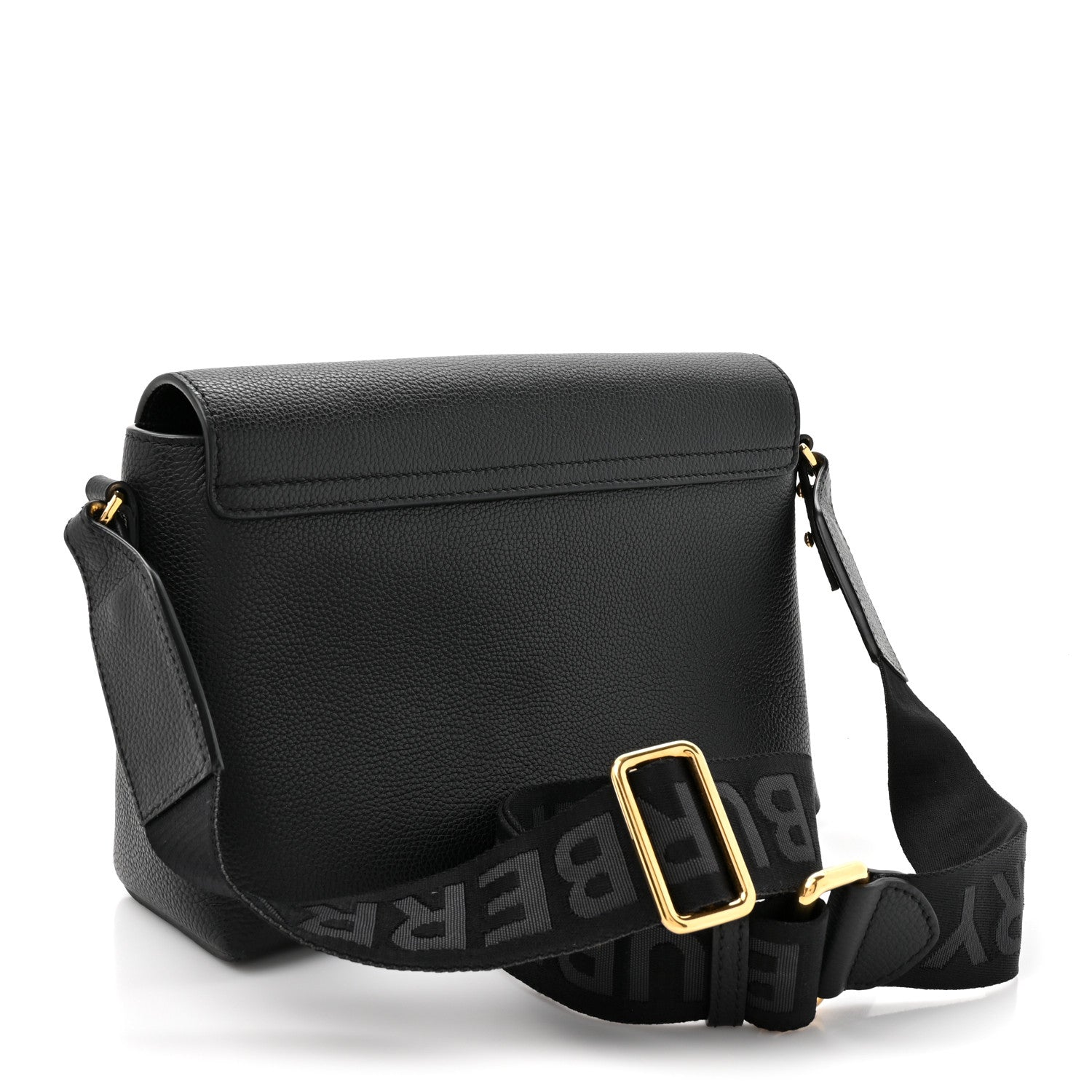 Coated Canvas Calfskin Vintage Check Medium Note Crossbody Bag Black