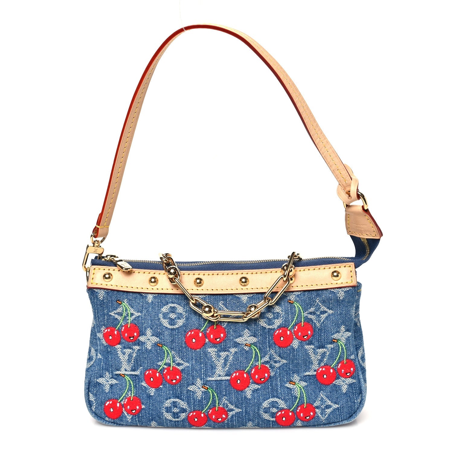 LV X TM Monogram Denim Cerises Pochette Accessories Blue