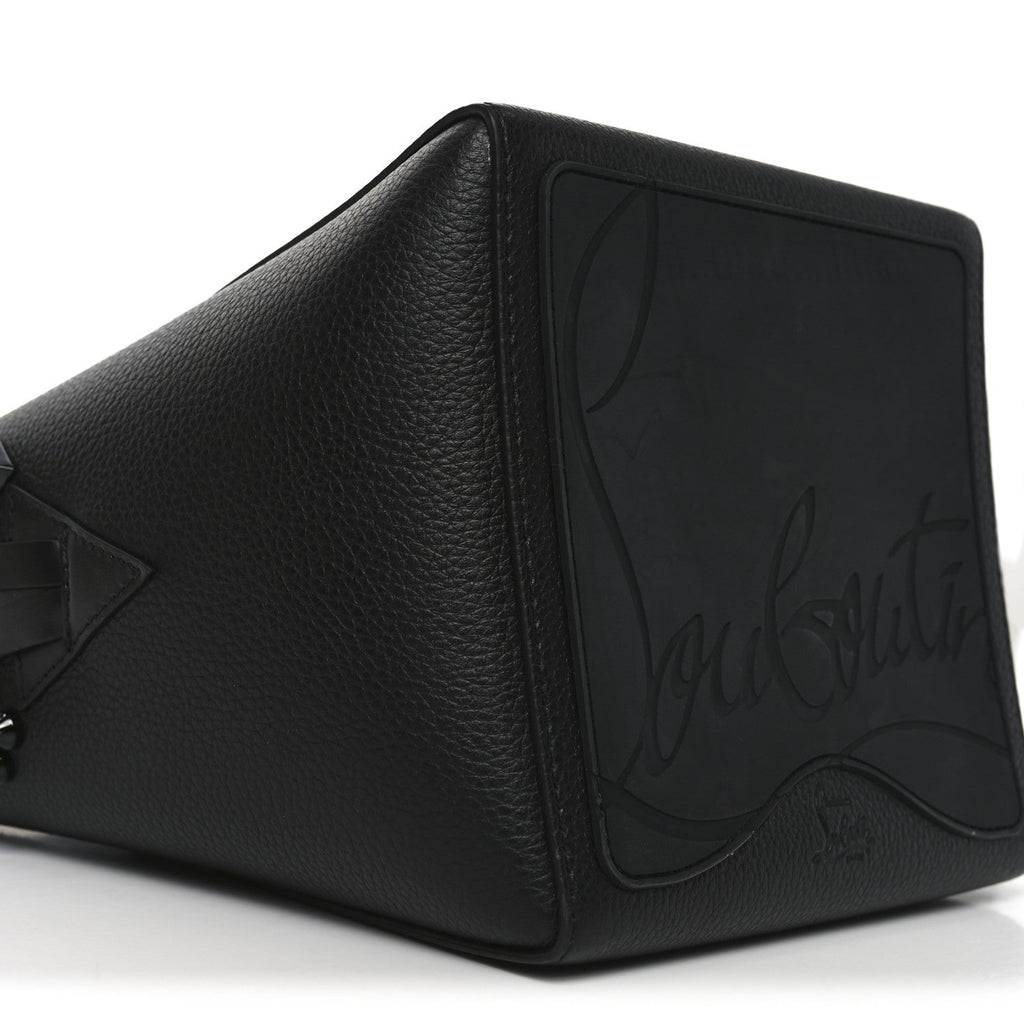 Calfskin Empire Spike Studded Mini Cabachic Bucket Bag Black