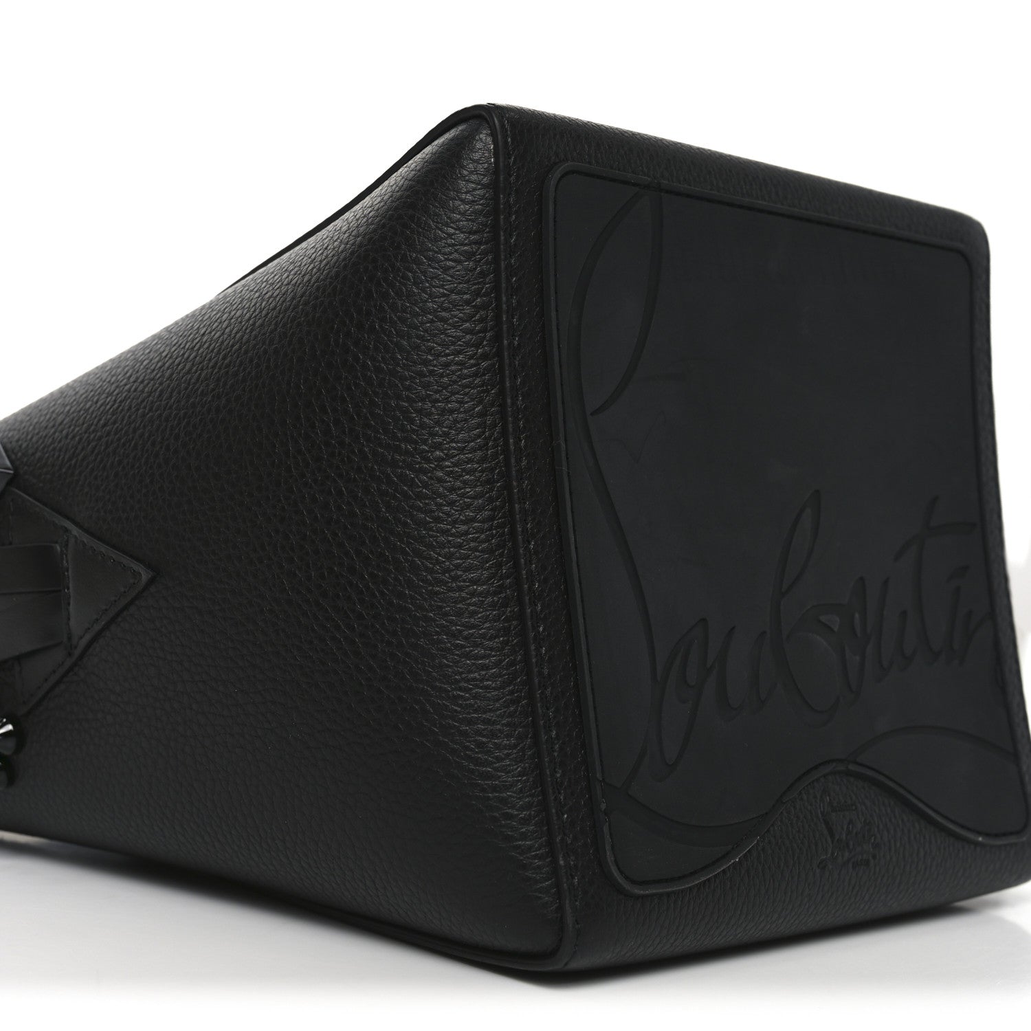 Calfskin Empire Spike Studded Mini Cabachic Bucket Bag Black