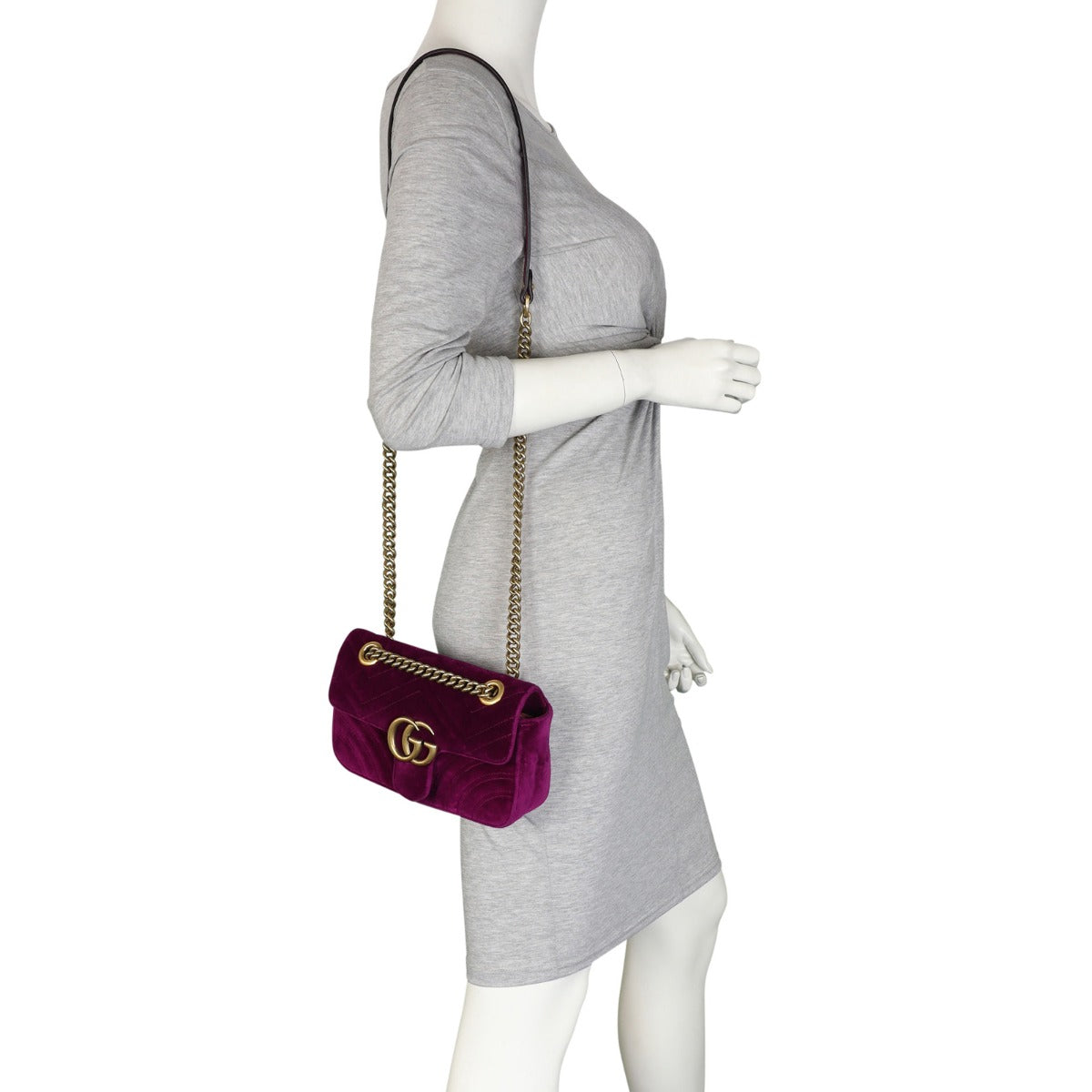 Gucci GG Marmont Mini Velvet Shoulder Bag