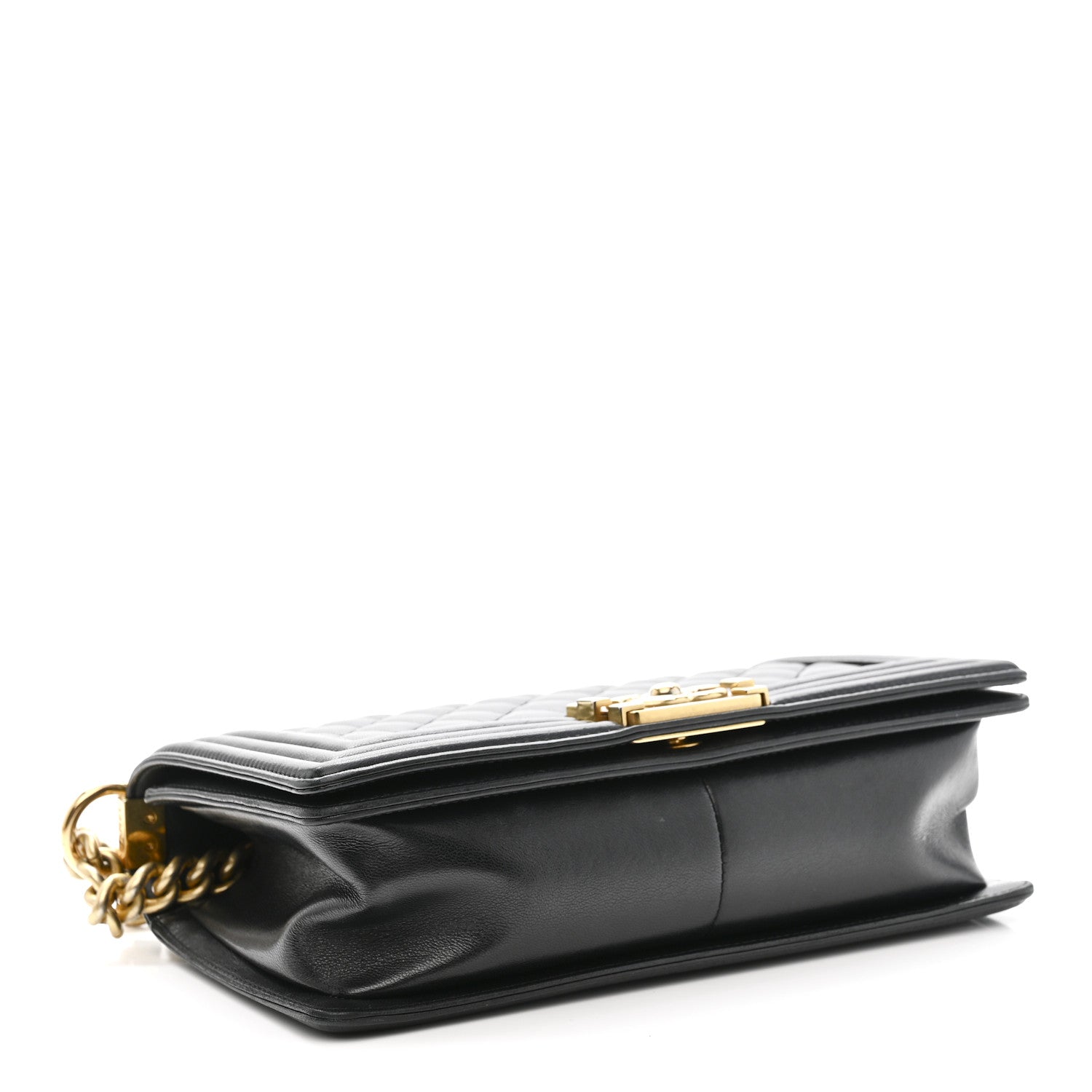Lambskin Quilted Medium Boy Flap Black